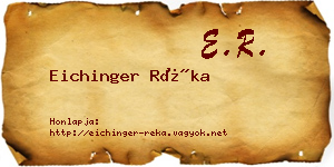 Eichinger Réka névjegykártya